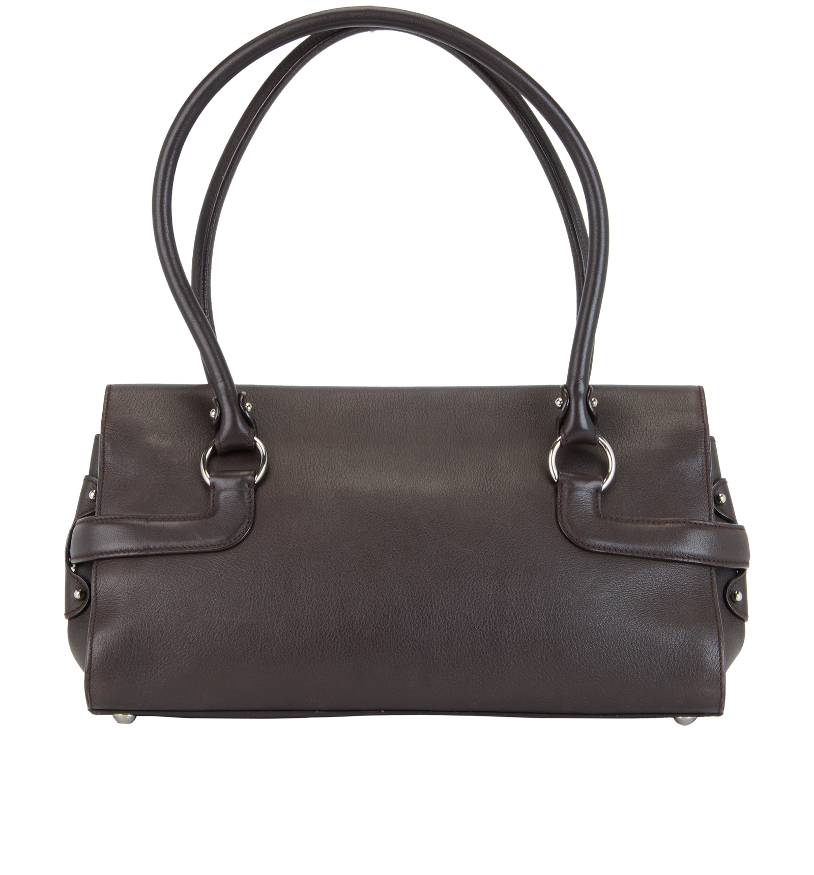 Gancini Shoulder Bag, &pound;260, Handbags, Brown, Leather, Back view